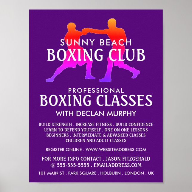 Farbenfrohe Boxpassage, Boxing-Klassenwerbung Poster (Vorne)
