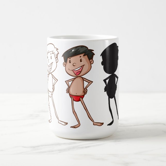 Farbenfrohe Boy Sketches Kaffee Tasse (Mittel)