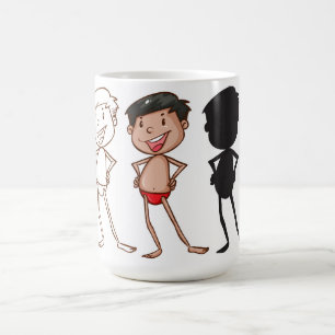 Farbenfrohe Boy Sketches Kaffee Tasse
