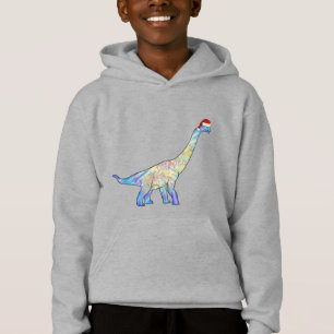 Farbenfrohe Brachiosaurus Dinosaur Weihnachtself Hoodie