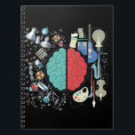 Farbenfrohe Brain Science Music Kunst Notizblock<br><div class="desc">Farbenfrohe Brain Science Music Art. Creative Brain Scientist Musician.</div>