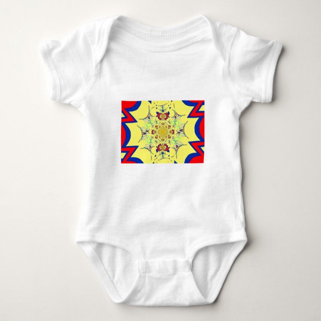 Farbenfrohe braune Damaskus Design Art Print Baby Strampler (Vorderseite)