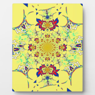 Farbenfrohe braune Damaskus Design Art Print Fotoplatte