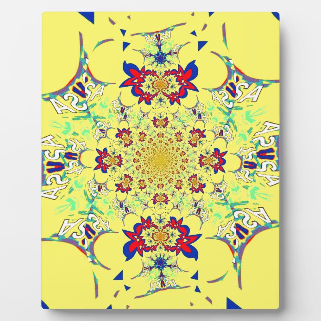 Farbenfrohe braune Damaskus Design Art Print Fotoplatte (Vorderseite)