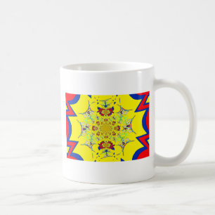 Farbenfrohe braune Damaskus Design Art Print Kaffeetasse