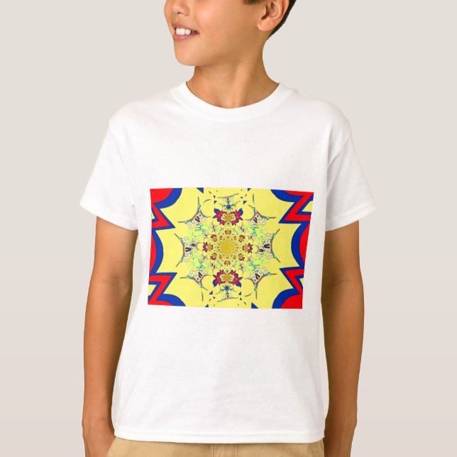 Farbenfrohe braune Damaskus Design Art Print T-Shirt (Vorderseite)