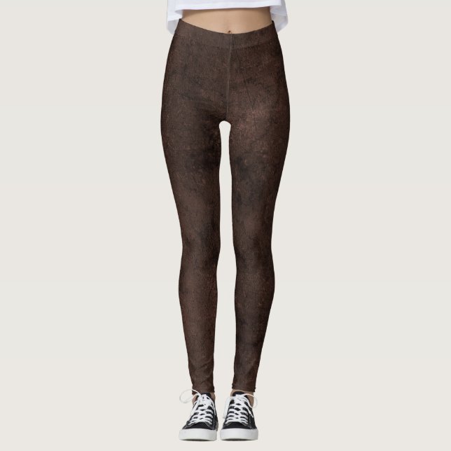 Farbenfrohe Brauntöne - Marmorabdruck Schokolade Leggings (Vorderseite)