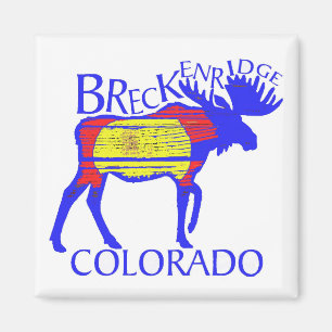 Farbenfrohe Breckenridge Colorado-Elchmagnet Magnet