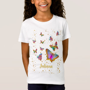 Farbenfrohe Bright Butterfly Personalisiertes Gesc T-Shirt