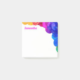 Farbenfrohe Bright Floral Muster Personalisiert Post-it Klebezettel