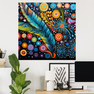 Farbenfrohe Bright Psychedelic BOHO Abstrakt Poster