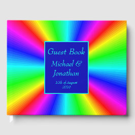 Farbenfrohe Bright-Rainbow-Hochzeit Gästebuch