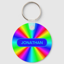 Farbenfrohe Bright Rainbow Personalisiert Schlüsselanhänger