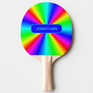 Farbenfrohe Bright Rainbow Personalisiert Tischtennis Schläger