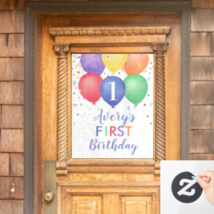 Farbenfrohe Brotballons Fensteraufkleber