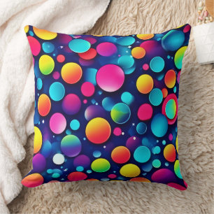 Farbenfrohe Bubble-Symphonie Kissen
