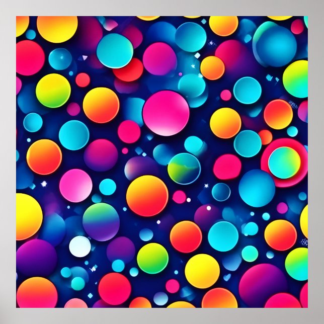 Farbenfrohe Bubble-Symphonie Poster (Vorne)
