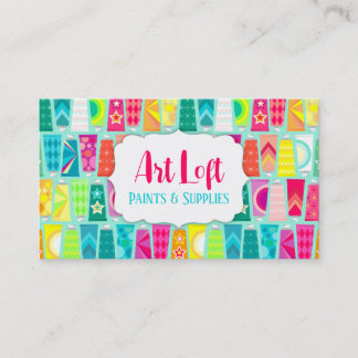 Farbenfrohe Buben der Art Paint Business Card Visitenkarte