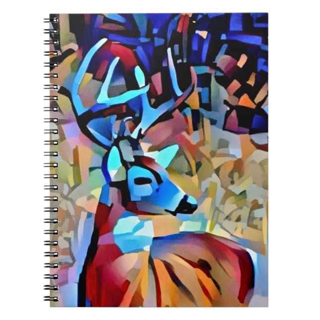 Farbenfrohe Buchhändler Deer Art Journal Notizblock (Vorderseite)