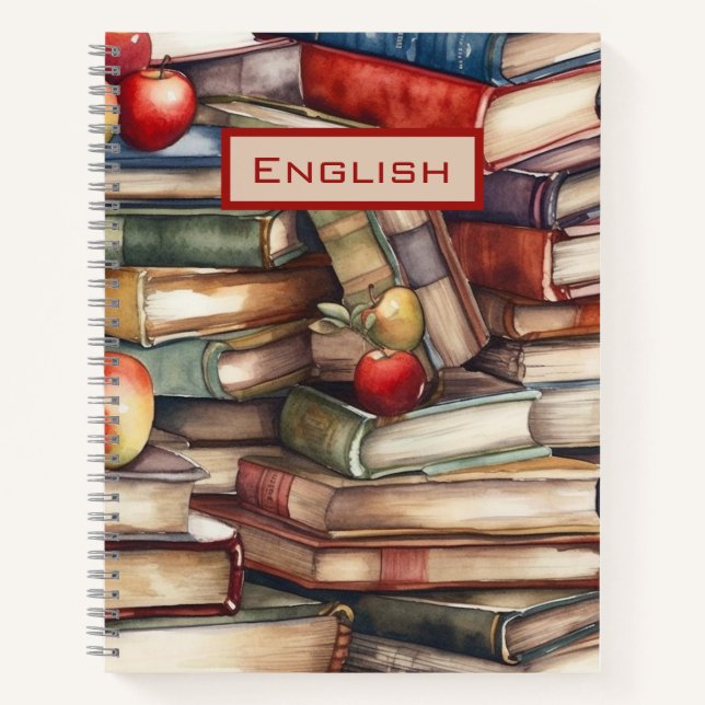 Farbenfrohe Buchliebhaber Notizbuch (Vorderseite)