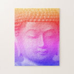 Farbenfrohe Buddha-Statue aus Linien<br><div class="desc">Das Gesicht von Siddhartha Gautama,  Buddha,  mit geschnitzter Wirkung. Bild gebildet durch Linien mit variabler Breite. Geschenkidee für Menschen,  die asiatische Kunst und Spiritualität Liebe.</div>