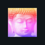 Farbenfrohe Buddha-Statue aus Linien Leinwanddruck<br><div class="desc">Das Gesicht von Siddhartha Gautama,  Buddha,  mit geschnitzter Wirkung. Bild gebildet durch Linien mit variabler Breite. Geschenkidee für Menschen,  die asiatische Kunst und Spiritualität Liebe.</div>