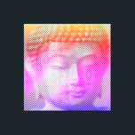 Farbenfrohe Buddha-Statue aus Linien Leinwanddruck<br><div class="desc">Das Gesicht von Siddhartha Gautama,  Buddha,  mit geschnitzter Wirkung. Bild gebildet durch Linien mit variabler Breite. Geschenkidee für Menschen,  die asiatische Kunst und Spiritualität Liebe.</div>