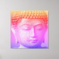 Farbenfrohe Buddha-Statue aus Linien