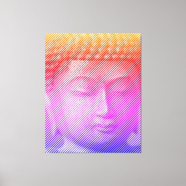 Farbenfrohe Buddha-Statue aus Linien Leinwanddruck (Vorderseite)