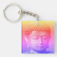 Farbenfrohe Buddha-Statue aus Linien