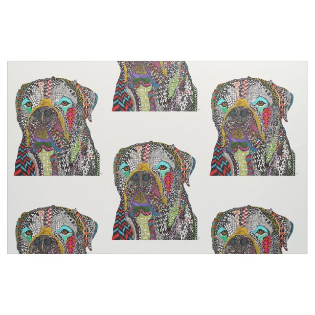 Farbenfrohe Bullmastiff Fabric Stoff (Fat Quarter (45,7 x 55,9 cm))