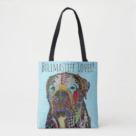 Farbenfrohe Bullmastiff Lover Toto Tasche