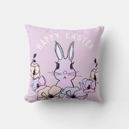Farbenfrohe Bunny Magnolia Blume Ostern Kissen