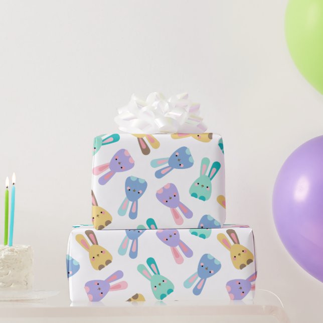Farbenfrohe Bunny Pattern Geschenkpapier (Partygeschenke)
