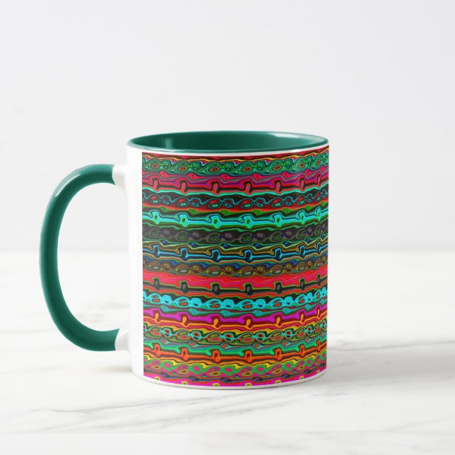 Farbenfrohe, bunt Abstrakte Muster Tasse (Links)