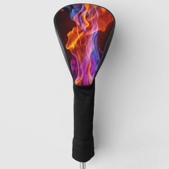 Farbenfrohe, bunte Flammen Golf Headcover (Vorderseite)