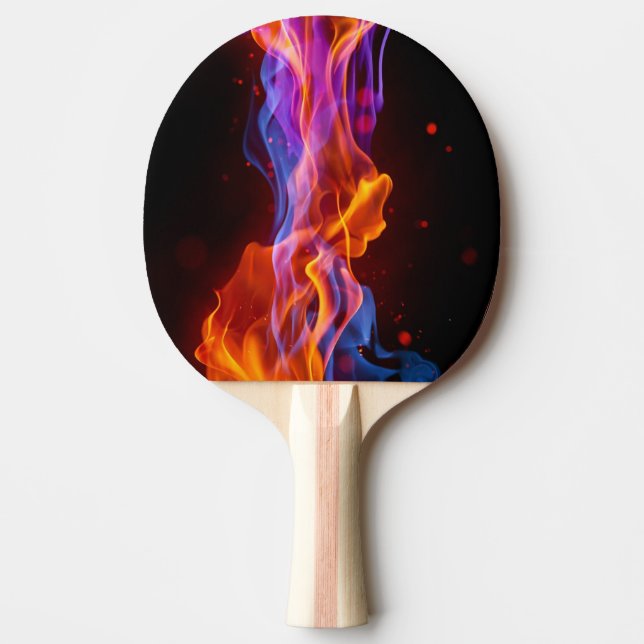 Farbenfrohe, bunte Flammen Tischtennis Schläger (Vorderseite)