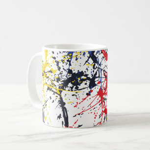 Farbenfrohe Burst: Ein Spiel zufälliger Abstürze Kaffeetasse