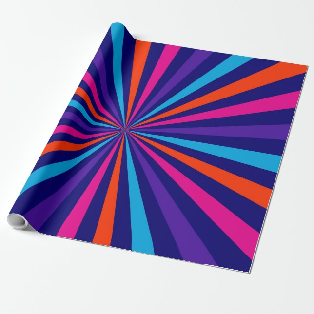 Farbenfrohe Burst Spinning Wheel Design Geschenkpapier (Ungerollt)
