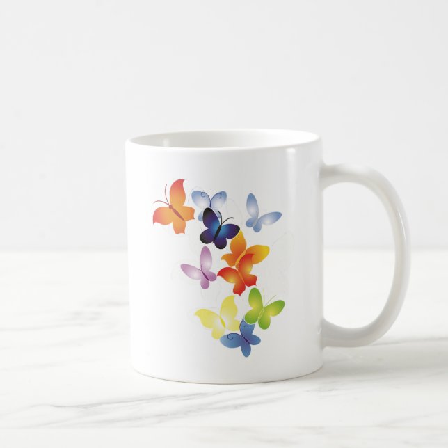 Farbenfrohe ButterFliegen Kaffeetasse (Rechts)