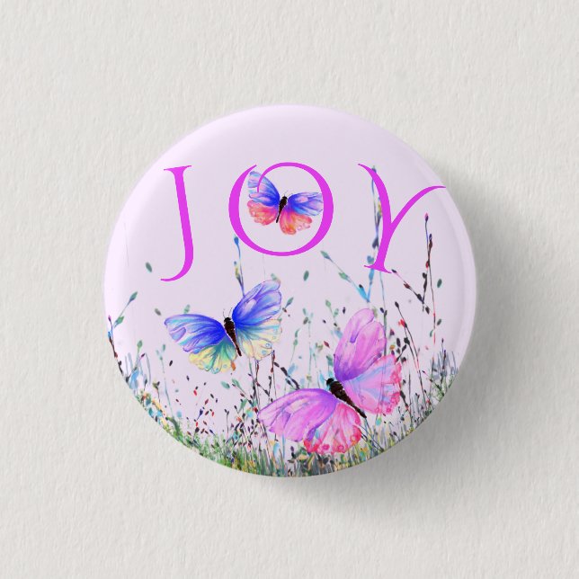 Farbenfrohe Butterflies Flag Button Spring Joy (Vorderseite)