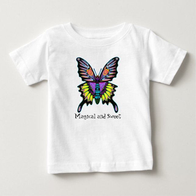 Farbenfrohe Butterfly Baby T-shirt (Vorderseite)