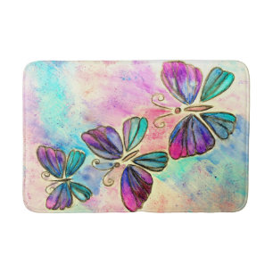 Farbenfrohe Butterfly-Badematte Badematte