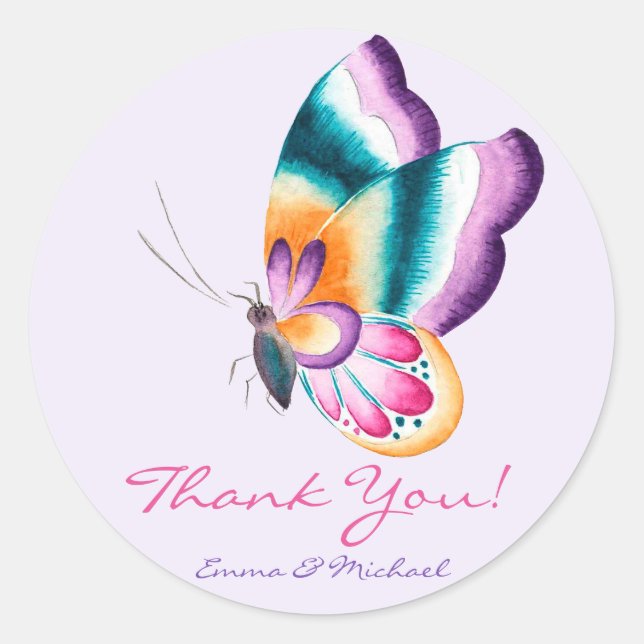 Farbenfrohe Butterfly | Danke, dass du Sticker hoc (Vorderseite)