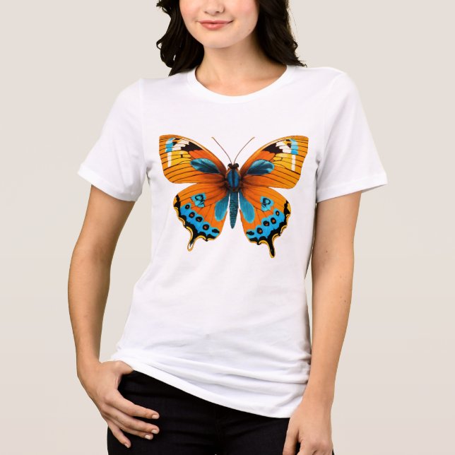 Farbenfrohe Butterfly-Fantasie Tri-Blend Shirt (Vorderseite)