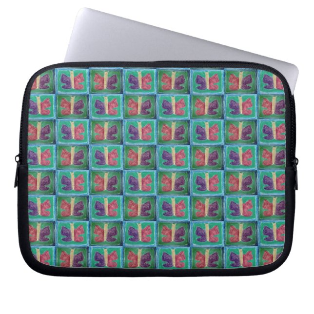 Farbenfrohe Butterfly | Filter | halber Rückgang | Laptopschutzhülle (Vorderseite)
