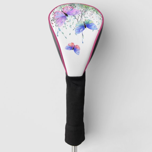 Farbenfrohe Butterfly Golf Head Cover Headcover (Vorderseite)