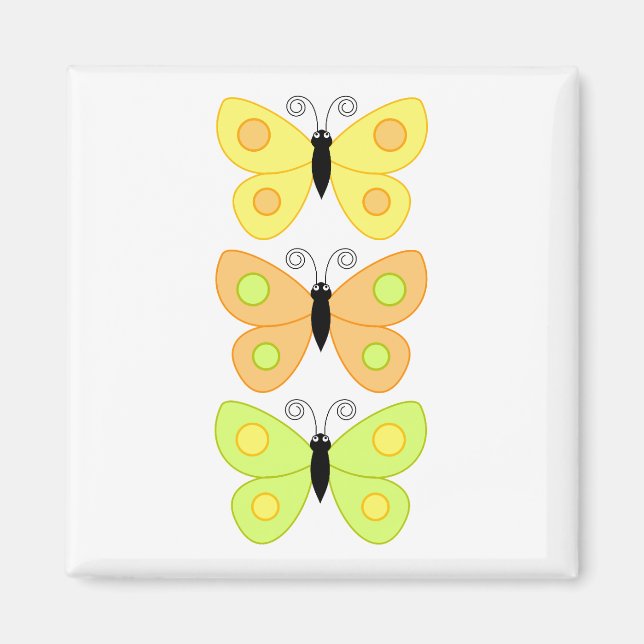 Farbenfrohe Butterfly Magnet (Vorne)
