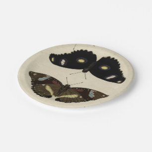 Farbenfrohe Butterfly-Medley auf Creme Background Pappteller