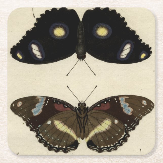 Farbenfrohe Butterfly-Medley auf Creme Background Rechteckiger Pappuntersetzer (Vorderseite)